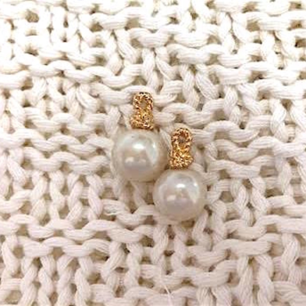 Kate Spade Gold Rope Pearl Earrings